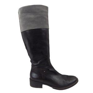 Kenneth Cole Women's Brown & Gray Leather Knee High Riding Boots Size 8.5 M